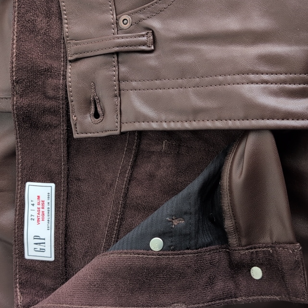 GAP Vintage Slim High Rise Faux Leather Jeans - Picture 8 of 11